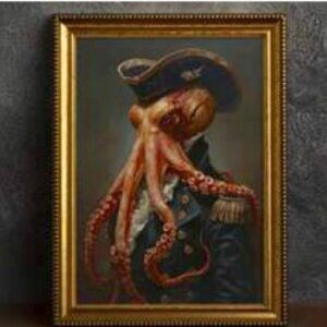 Octopus Cthulhu Gothic Canvas Print 16 X 24 NWT